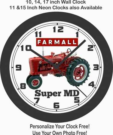 FARMALL SUPER MD TRACTOR WALL CLOCK-NEW!