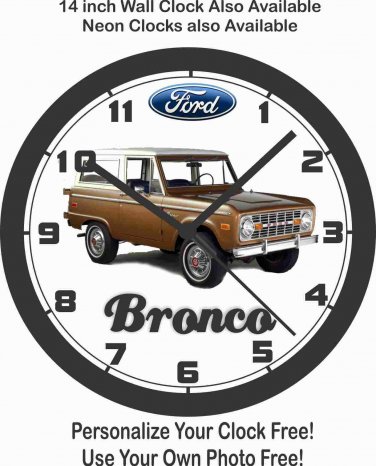 1974 FORD BRONCO WALL CLOCK-BRONCO II, CHEVROLET, DODGE