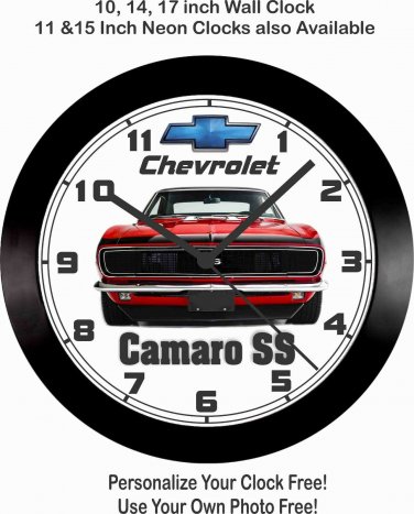 1968 CHEVROLET CAMARO SS WALL CLOCK-FREE USA SHIP, MUSTANG, CHEVELLE, FIREBIRD