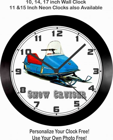 1971 SNOW CRUISER SNOWMOBILE WALL CLOCK-FREE USA SHIP!