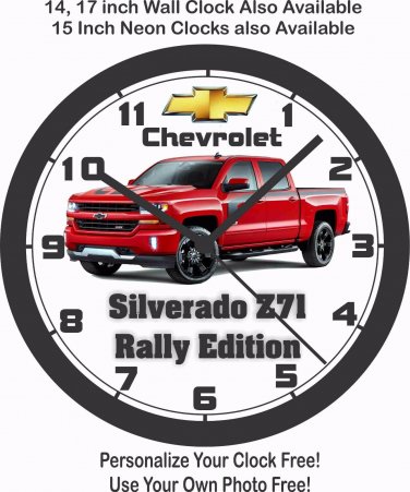 2016-2017 CHEVROLET SILVERADO RALLY EDITION PICKUP WALL CLOCK-RAM, F150, TAHOE