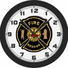 Fire & Rescue Shield Wall Clock-Free US Ship