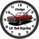 1978 DODGE LIL' RED EXPRESS TRUCK WALL CLOCK-Free USA Ship