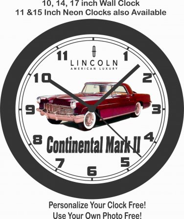 1956 LINCOLN CONTINENTAL MARK II WALL CLOCK-FREE USA SHIP