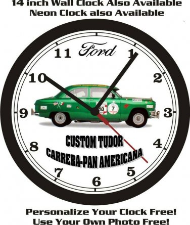 1950 FORD CUSTOM TUDOR CARRERA-PAN AMERICANA WALL CLOCK-FREE USA SHIP!