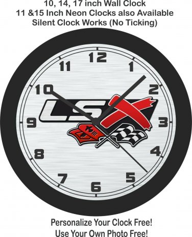 Chevrolet LSX Emblem Wall Clock-Free US Ship-Camaro, Chevelle, Corvette, Nova