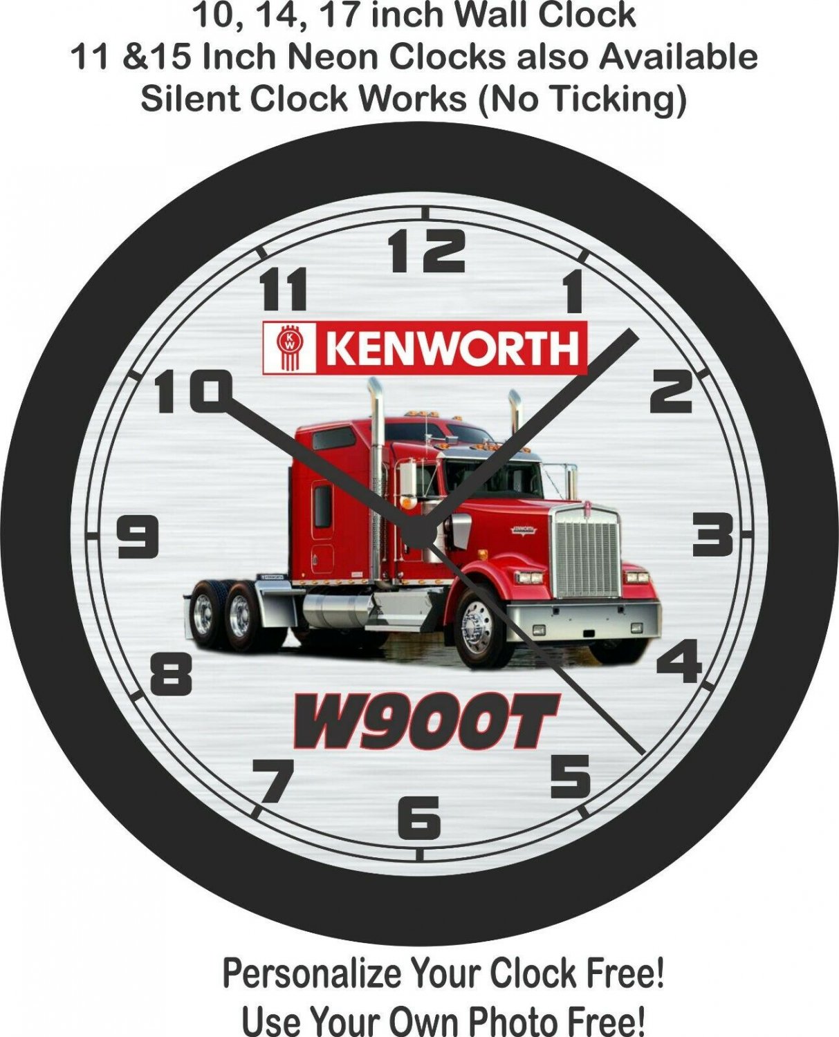 Kenworth W900T SemiTruck Wall ClockFree US ShipPeterbilt, Mack