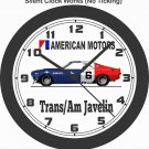 AMERICAN MOTORS TEAM PENSKE TRANS AM JAVELIN WALL CLOCK-FORD, AMC, CHEVROLET