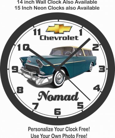 1955 CHEVROLET NOMAD WALL CLOCK-FREE USA SHIP!