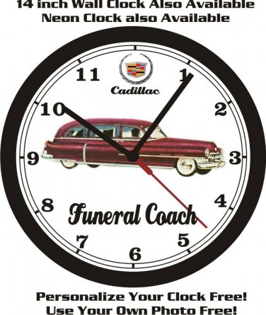 1952 SUPERIOR-CADILLAC FUNERAL COACH WALL CLOCK-FREE USA SHIP!