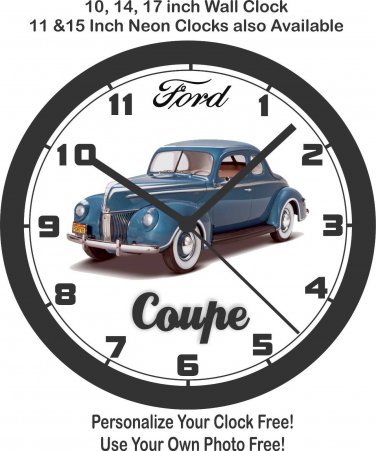 1940 FORD COUPE BLUE WALL CLOCK-FREE USA SHIP!, chevrolet, dodge, buick