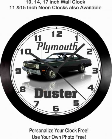 1974 PLYMOUTH DUSTER WALL CLOCK-FREE USA SHIP!, CAMARO, Mustang, Firebird