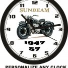 1947 SUNBEAM S7 MOTORCYCLE WALL CLOCK-FREE USA SHIP!