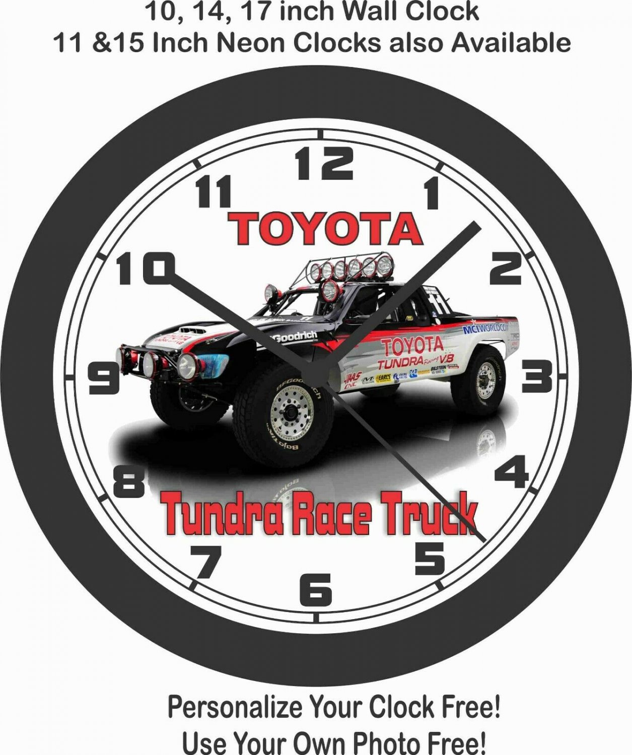 TOYOTA TUNDRA BAJA RACE TRUCK WALL CLOCKF150, SILVERADO, NISSAN