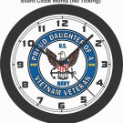 PROUD DAUGHTER OF A VIETNAM VETERAN WALL CLOCK-ARMY, NAVY, MARINES, AIR FORCE