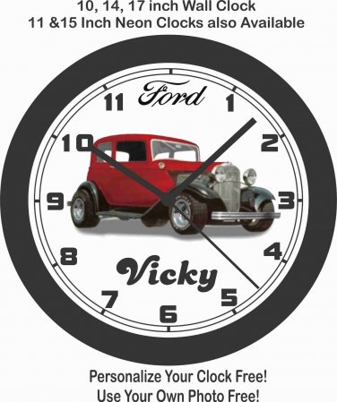 1932 FORD VICKY (VICTORIA) WALL CLOCK-FREE USA SHIP-CHOOSE 1 OF 3
