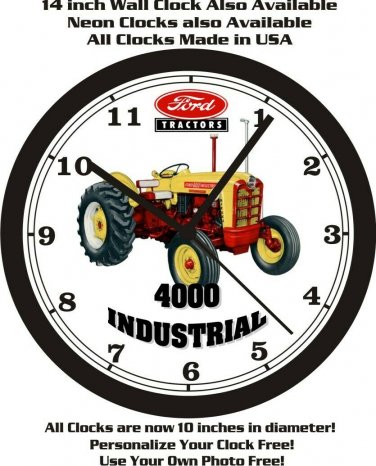 FORD 4000 INDUSTRIAL TRACTOR WALL CLOCK-FREE USA SHIP-John Deere,Farmall, Case