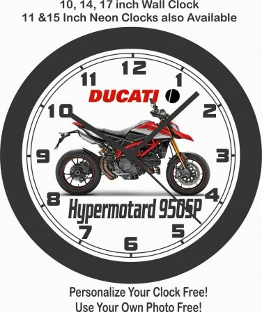 2019 DUCATI HYPERMOTARD 950SP WALL CLOCK-APRILIA, BENNELI, MV AGUSTA, MOTO GUZZI