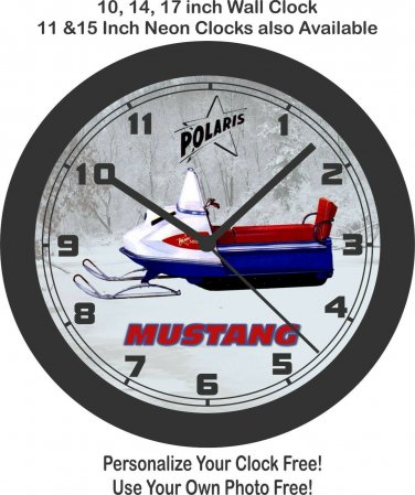 1968 Polaris Mustang Snowmobile Wall Clock-Can-Am-Ski-Doo