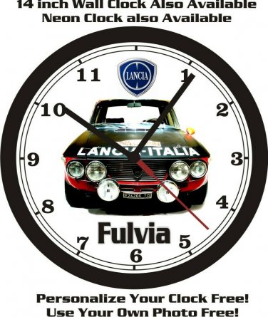 LANCIA FULVIA WALL CLOCK-FREE USA SHIP!-BMW, Porsche, Triumph