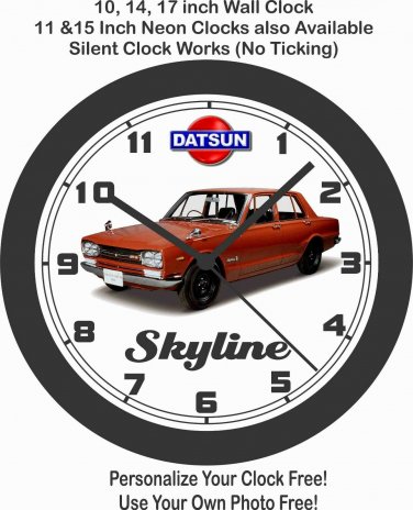 1970 DATSUN SKYLINE WALL CLOCK-NISSAN, TOYOTA, HONDA, SUBARU