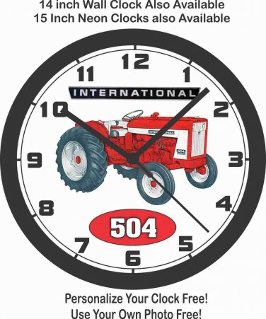 INTERNATIONAL 504 TRACTOR WALL CLOCK- USA SHIP!-Farmall, John Deere