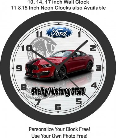2017-2020 Ford Mustang GT350 Wall Clock-Free US Ship-Other Colors & Years Avail.