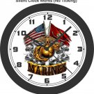 U.S. Marines Flags & Globe Wall Clock-Free US Ship, Army, Navy, Air Force