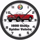 ALFA ROMEO 1600 GIULLA SPIDER VELOCE WALL CLOCK-FREE USA SHIP, TRIUMPH, BMW