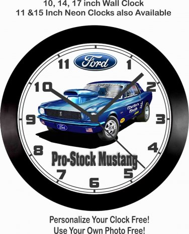 1965-1966 FORD PRO-STOCK NHRA MUSTANG WALL CLOCK-FREE USA SHIP!, CAMARO, dodge