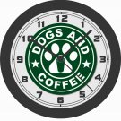 DOGS & COFFEE WALL CLOCK-NEW!