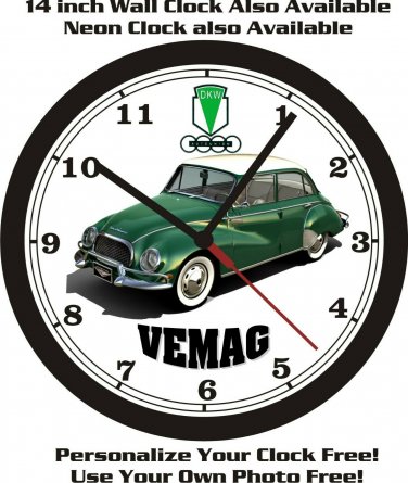 1963 DKW VEMAG WALL CLOCK-FREE USA SHIP!-Triumph, BMW, Alfa Romeo