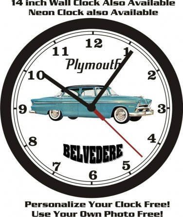 1955 PLYMOUTH BELVEDERE 4DR WALL CLOCK-FREE USA SHIP!