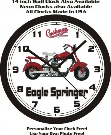 1950 CUSHMAN EAGLE SPRINGER WALL CLOCK-FREE USA SHIP!