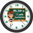 SCHOOL TEACHER WALL CLOCK-PERSONALIZED WITH NAME AND SCHOOL NAME AT NO CHARGE!