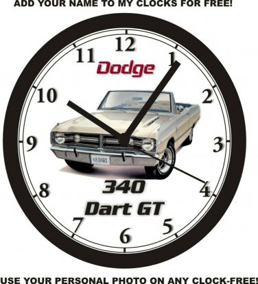 1968 DODGE DART GT 340 WALL CLOCK-Free USA Ship-Dodge