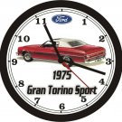 1975 FORD GRAN TORINO SPORT WALL CLOCK-NEW!-FREE USA SHIP!