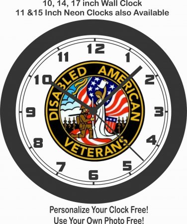 UNITED STATES DISABLED VETERANS WALL CLOCK-NEW!