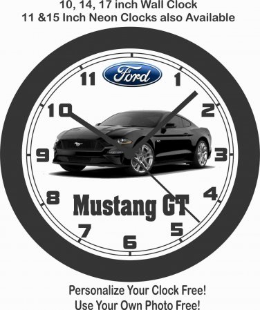 2018-2020 FORD MUSTANG GT 5.0 WALL CLOCK-FREE USA SHIP-More colors available!