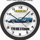 1967 LOLA T70 MK3 COUPE RACE CAR WALL CLOCK-FORD, CHEVROLET, FERRARI