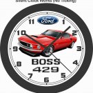 1969 FORD MUSTANG BOSS 429 WALL CLOCK-CAMARO, SHELBY, CORVETTE, GTO