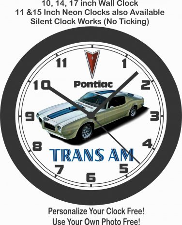 1971 PONTIAC TRANS AM FIREBIRD WALL CLOCK-CAMARO, MUSTANG, CORVETTE, GTO