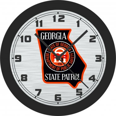 Georgia State Patrol Emblem Wall Clock-Free US Ship