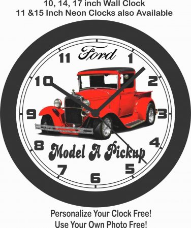 1930-1932 FORD MODEL A PICKUP HOT-ROD WALL CLOCK-FREE USA SHIP