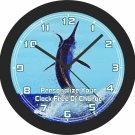 Black Marlin Out Of Water Wall Clock-Personalize Your Clock Free Of Charge!