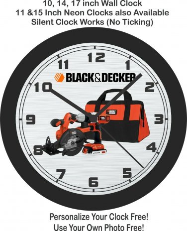Black & Decker Tools Wall Clock-Free US Ship-Choose 1 of 2