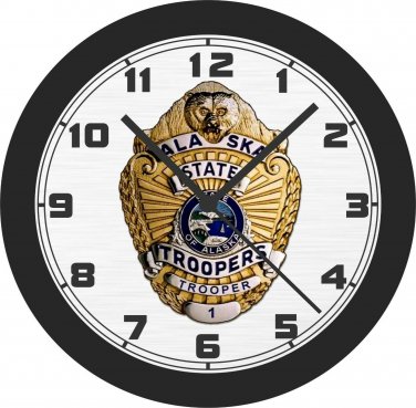 Alaska State Trooper Badge Wall Clock-Free US Ship