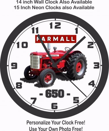 INTERNATIONAL-FARMALL 650 TRACTOR WALL CLOCK-JOHN DEERE
