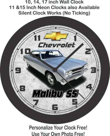 1965 Chevrolet Malibu SS Wall Clock-Free US Ship, Chevelle, Camaro, Ford