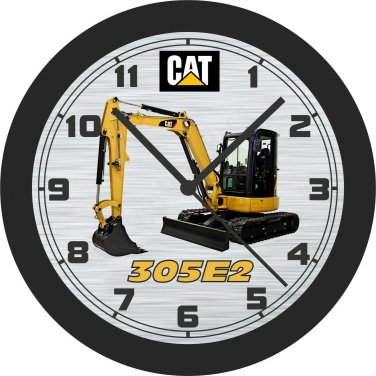 Cat 305E2 Mini Hydraulic Excavator Wall Clock-Free US Ship